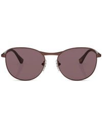 Persol - Diamond-Pattern Round-Frame Sunglasses - Lyst