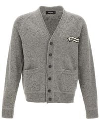 DSquared² - Logo-Patch V-Neck Cardigan - Lyst
