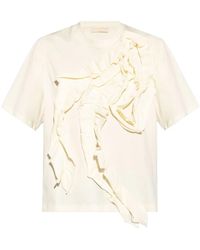 Ulla Johnson - T-Shirt Aris Con Ruches - Lyst