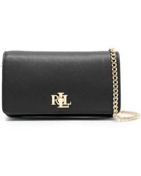 Ralph Lauren - Logo-Lettering Leather Crossbody Bag - Lyst