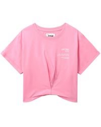 Izzue - Pleat-detail Cotton T-shirt - Lyst