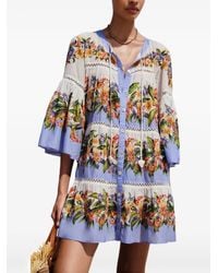 FARM Rio - Hilo Floral-Print Tiered Mini Dress - Lyst