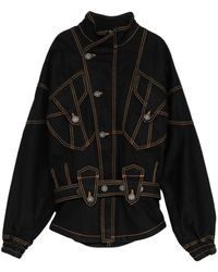VAQUERA - Contrast-Stitch Denim Jacket - Lyst