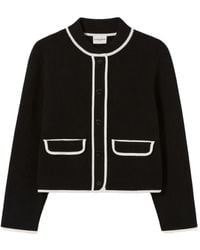 Claudie Pierlot - Ribbed-Knit Contrast-Trim Cardigan - Lyst
