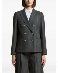 Peserico - Pinstripe Double-Breasted Jacket - Lyst