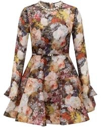 Zimmermann - Alchemy Embellished Floral-Print Mini Dress - Lyst