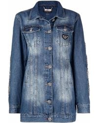 Philipp Plein - Crystal-Cable Denim Jacket - Lyst