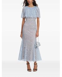 Self-Portrait - Lace-Detail Embellished Midi Dress - Lyst
