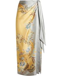 Etro - Falda midi con estampado floral - Lyst
