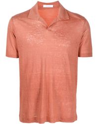 Cruciani - Short-sleeved Linen Polo Shirt - Lyst