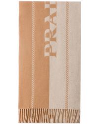 Prada - Small Jacquard-Logo Wool Scarf - Lyst