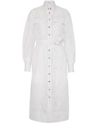 Brunello Cucinelli - Gestreepte Midi-Blousejurk - Lyst