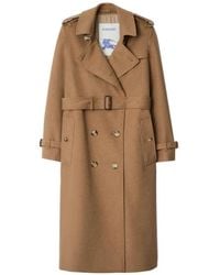 Burberry - Long Cashmere Kensington Trench Coat - Lyst