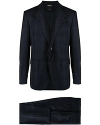 ZEGNA - Single-Breasted Checked Wool Suit - Lyst