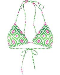 MC2 Saint Barth - Leah Geometric-Print Bikini Top - Lyst