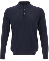 Kangra - Long-Sleeve Ribbed Polo Shirt - Lyst
