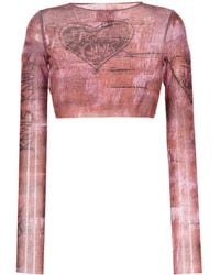 Jean Paul Gaultier - X Knwls Graphic-print Cropped Top - Lyst