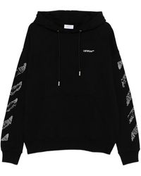 Off-White c/o Virgil Abloh Scribble-Print Zip-Up Hoodie in Black
