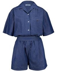Prada - Pocket Button Jumpsuit - Lyst