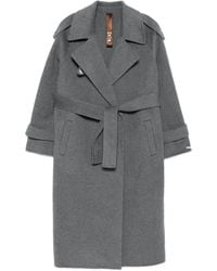 GLOX - Belted Long-sleeve Coat - Lyst