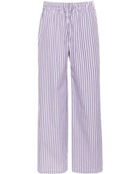 Palm Angels - Logo-tag Striped Straight Trousers - Lyst
