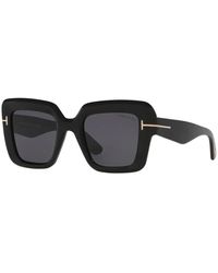 Tom Ford Esme Smoke Square Sunglasses Ft1157 01a 50 in Black  display picture 3