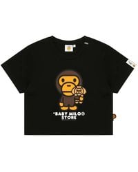 *BABY MILO® STORE BY *A BATHING APE® - Baby Milo Graphic-Print Cropped T-Shirt - Lyst