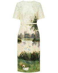 LEO LIN - Robe Mi-Longue Elizabeth À Motif En Jacquard - Lyst