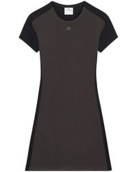 Courreges - Contrast-Frame Cotton Mini Dress - Lyst