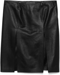 The Attico - Tailored Fit Leather Skirt - Lyst