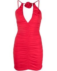 Noire Swimwear - Floral-Appliqué Ruched Mini Dress - Lyst