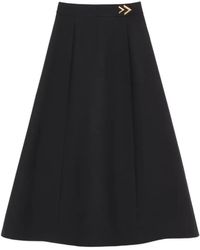 Valentino Garavani - Crepe Couture Midi Skirt - Lyst
