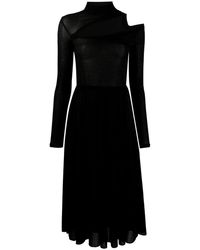 Patrizia Pepe - Cut-Out Detail Lurex Flared Dress - Lyst