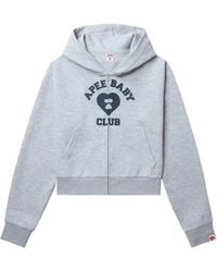 AAPE BY A BATHING AP - Logo-Print Zip-Up Hoodie - Lyst