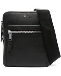 BOSS - Highway Leather Messenger Bag - Lyst