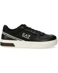 EA7 - Logo-Patch Panelled Sneakers - Lyst
