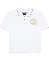 Versace Jeans Couture - Embroidered-Logo Polo Top - Lyst
