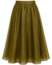 Max Mara - Falda De Seda Con Pliegues - Lyst