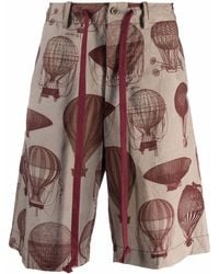 Uma Wang - Hot Air Balloon-print Bermuda Shorts - Lyst
