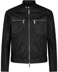 DSquared² - Lederjacke Mit Reißverschluss - Lyst