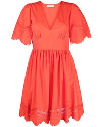 Twinset - Robe Courte À Broderie Anglaise - Lyst