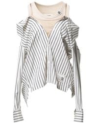 Maison Mihara Yasuhiro - Striped Cold-Shoulder Shirt - Lyst