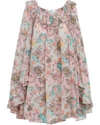 Chloé - Mini-Jurk Met Bloemenprint - Lyst