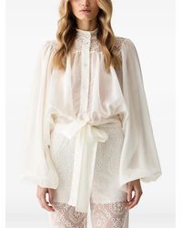 Haveone - Broderie-Anglaise Balloon-Sleeve Blouse - Lyst