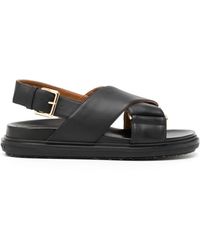 Marni - Fussbett Leather Slingback Sandals - Lyst