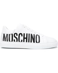 Moschino - Logo-Print Low-Top Sneakers - Lyst