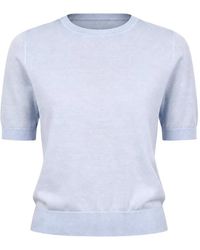 SOLOCASCMIR - Short-Sleeve Cashmere Sweater - Lyst