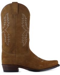 Notabene - Diego Embroidered Suede Cowboy Boots - Lyst