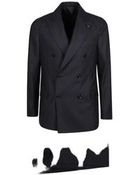 Lardini - Pinstripe Double-Breasted Suit - Lyst