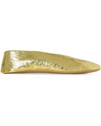 The Row - Stella Metallic-Leather Ballet Flats - Lyst